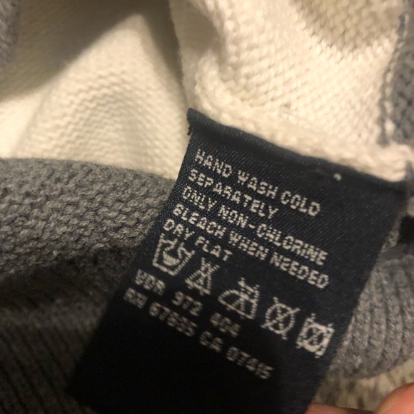 Náutica mens’s sweater white and grey striped size large - Picture 8 of 9
